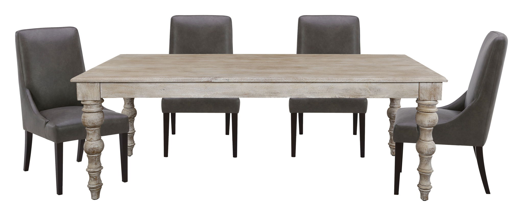 Crossings - Eden Rectangular Dining Table With 4 Upholstered Chairs - Toasted Tumbleweed & Black