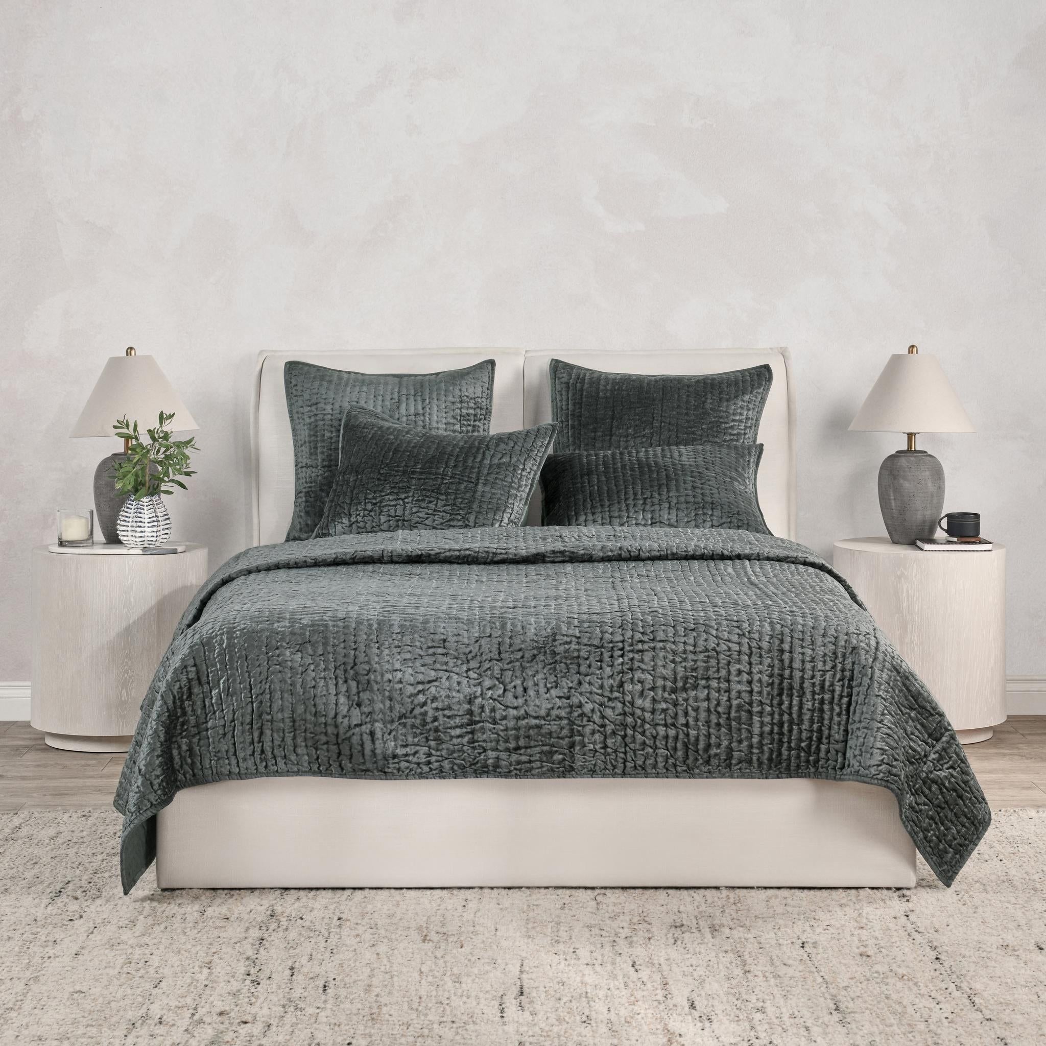 Bari - Velvet Sham - Bay Green