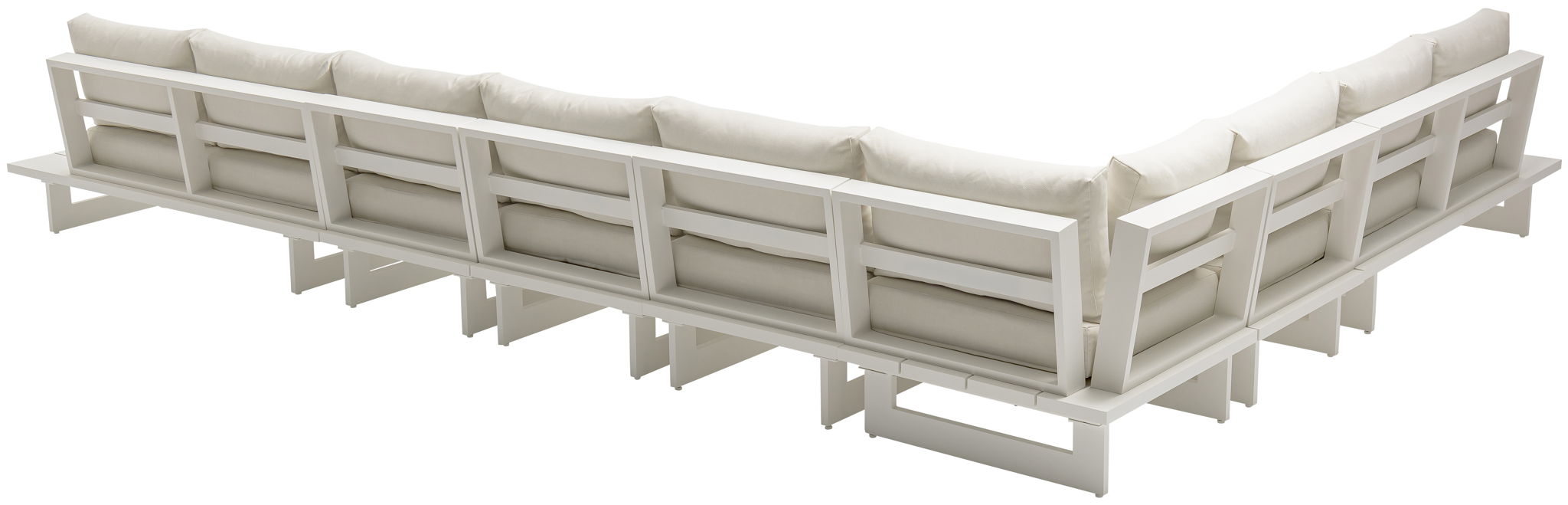 Maldives - 7 Piece Water Resistant Outdoor Patio Modular Sectional With White Base