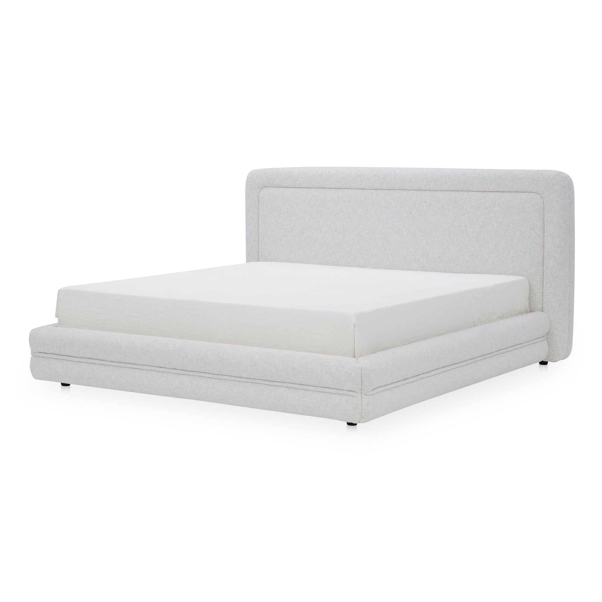 Tory - King Bed Pebble - White