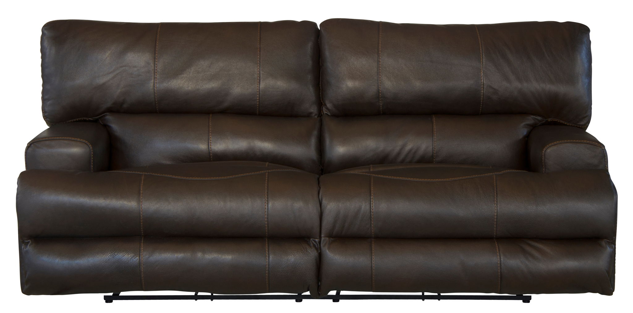Wembley - Italian Leather Match Power Lay Flat Reclining Sofa With Power Adjustable Headrest - Chocolate