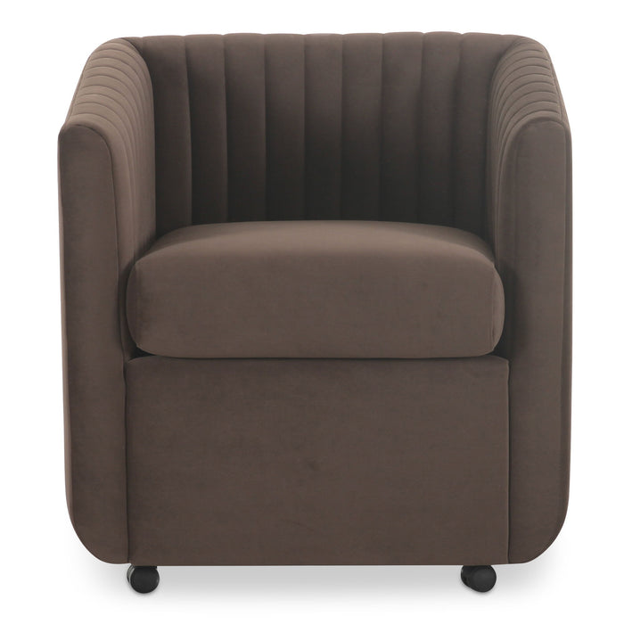 Jane - Rolling Dining Chair - Dark Gray