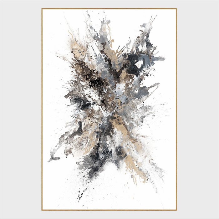 Supernova - 48" x 72" Canvas Art - Gray & White