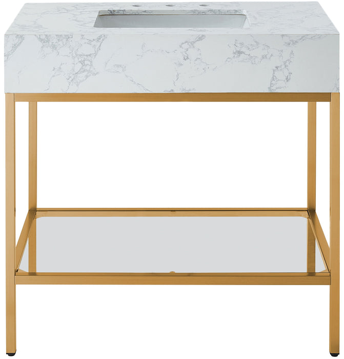 Marmo - Engineered Marble Bathroom Vanity With Gold Base