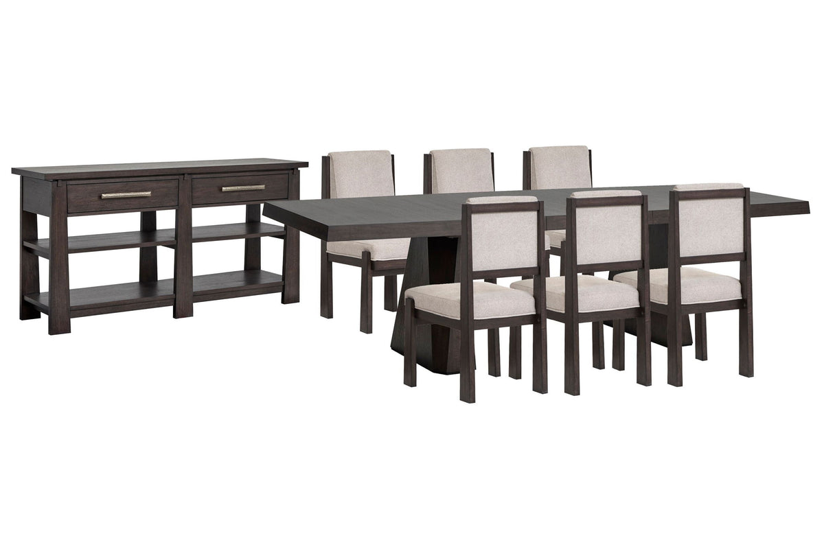 Tauren - 8 Piece Extendable Double Pedestal Dining Table Set