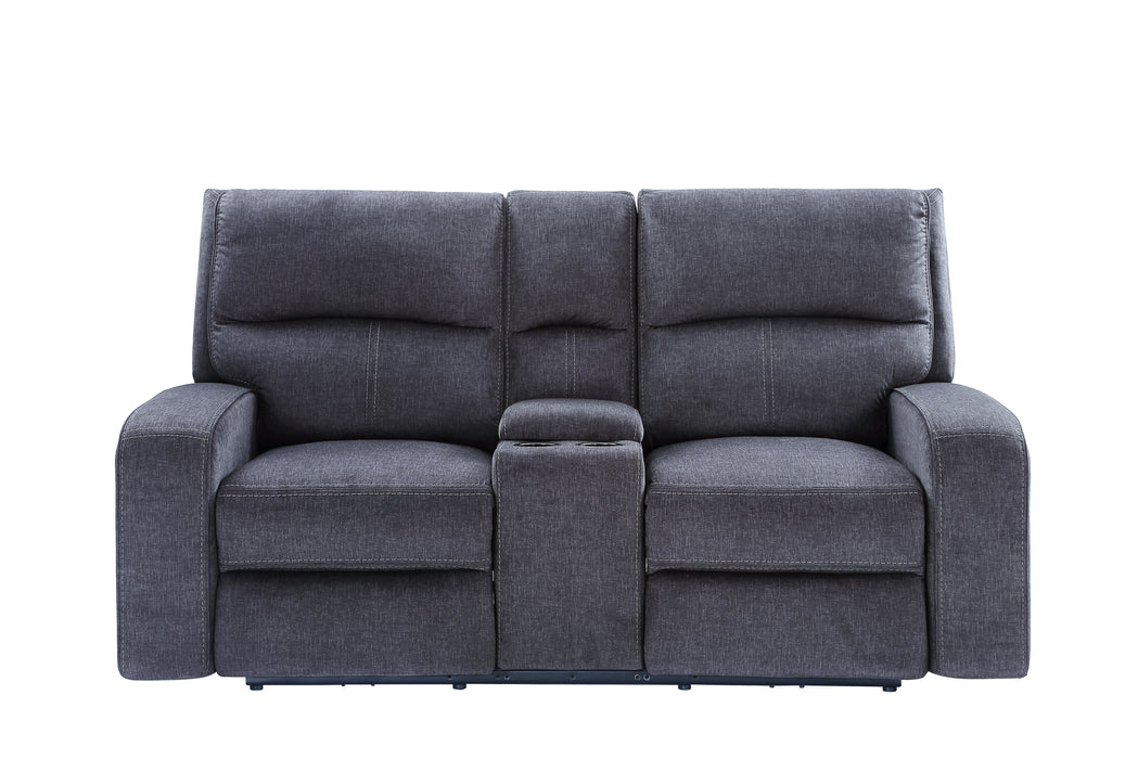 Lovell - Power Console Loveseat - Dark Gray