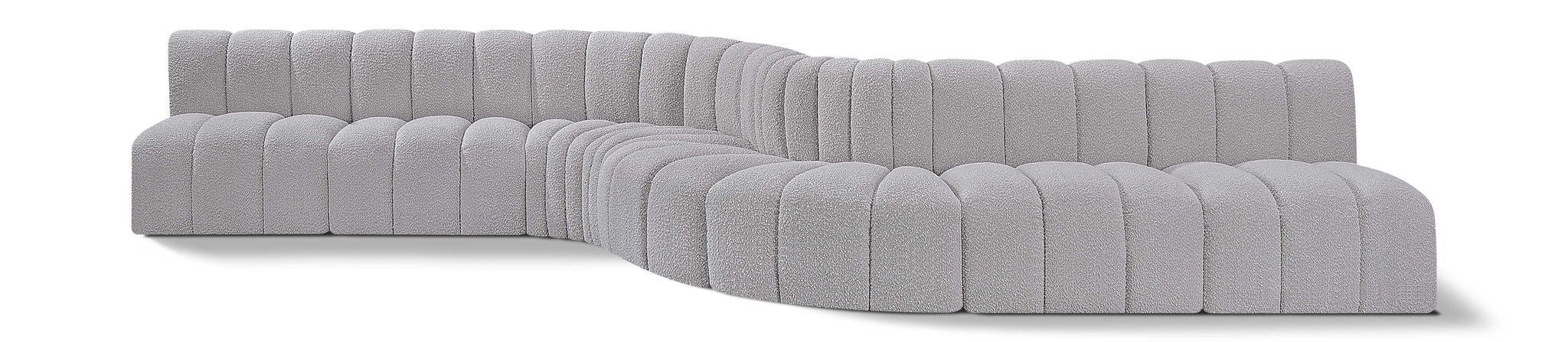 Arc - Boucle Fabric 8 Piece Curved Modular Sofa