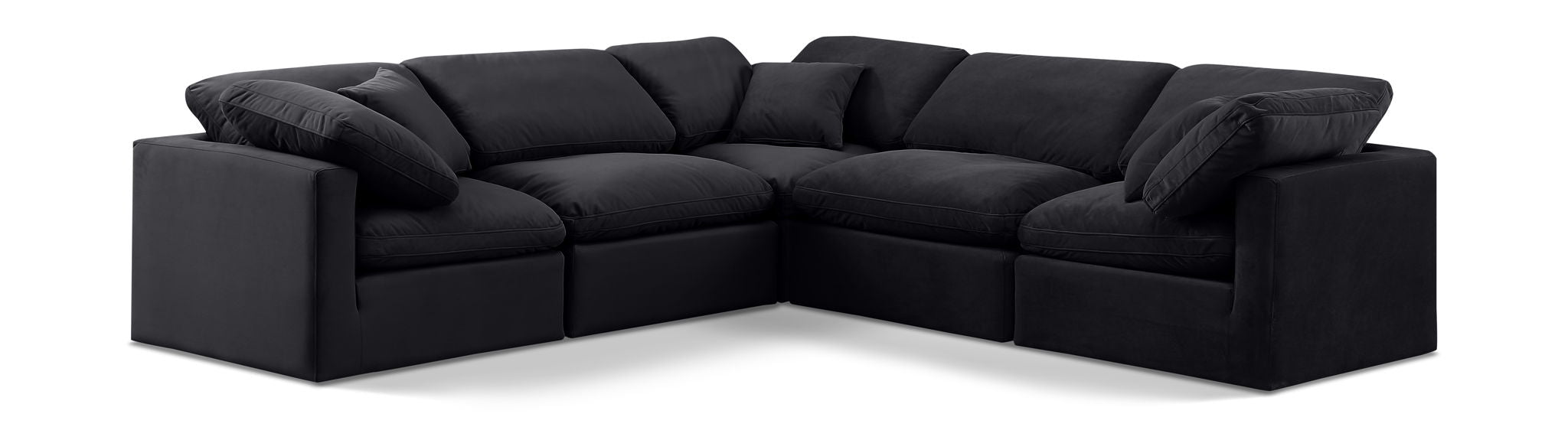 Indulge - Velvet 5 Piece Modular Corner Sectional