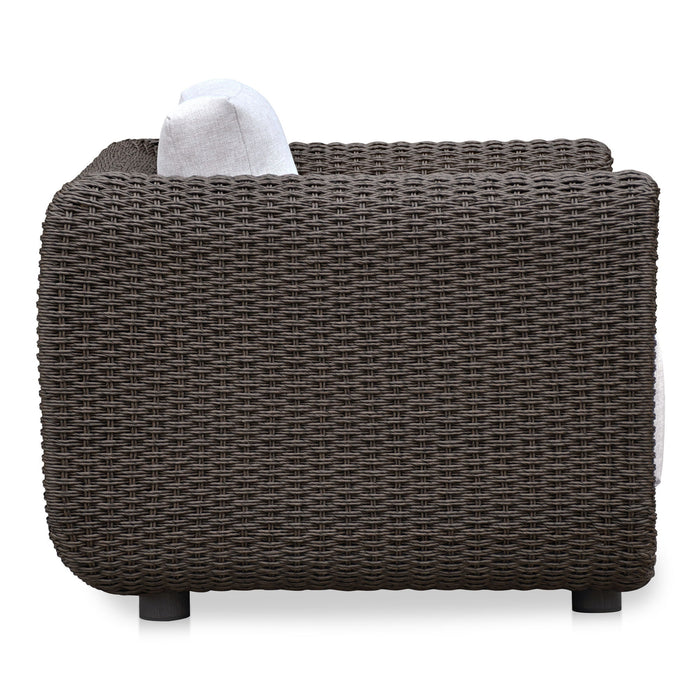 Soma - Outdoor Accent Chair - Dark Brown / White