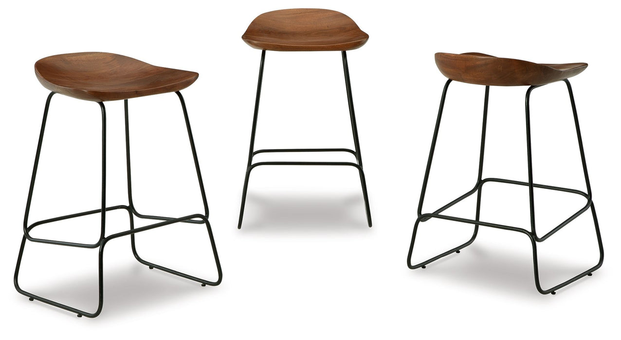 Wilinruck - Stool (Set of 3) - Dark Brown