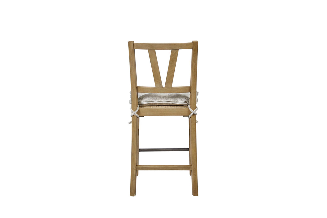 Tarrington - Counter Height Slat Back Stool (Set of 2) - Almond