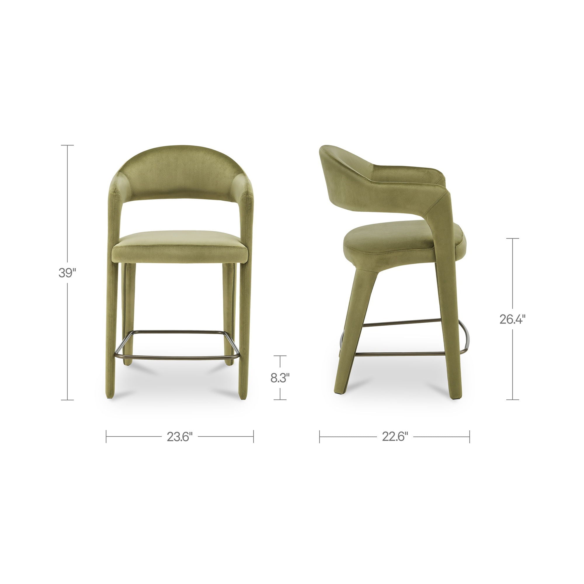Martens - Counter Stool Velvet - Green