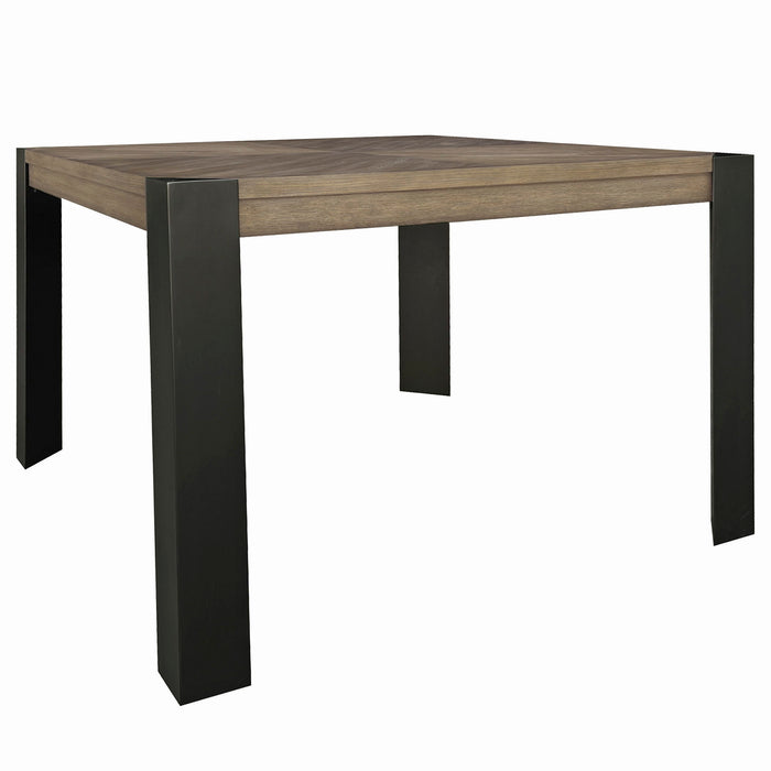 Cedar Fork - Dining 54 In. Square Counter Table With 4 Counter Stools - Smoked Arabica