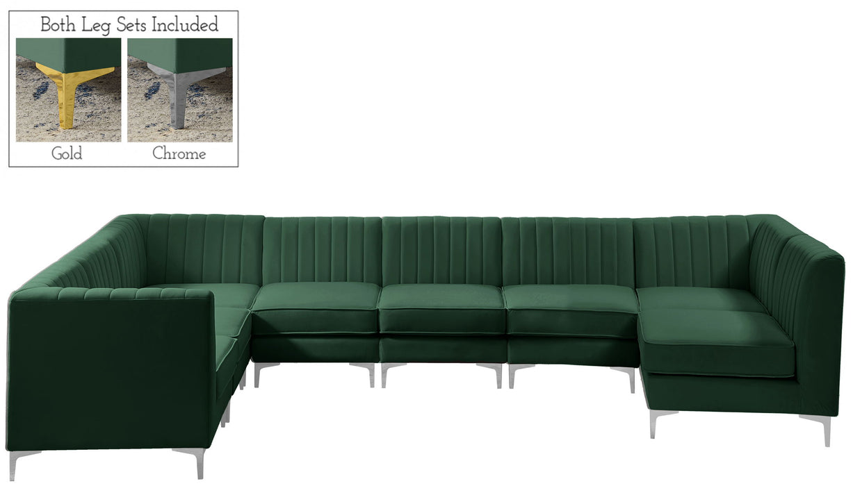 Alina - 8 Piece Velvet Modular Sectional