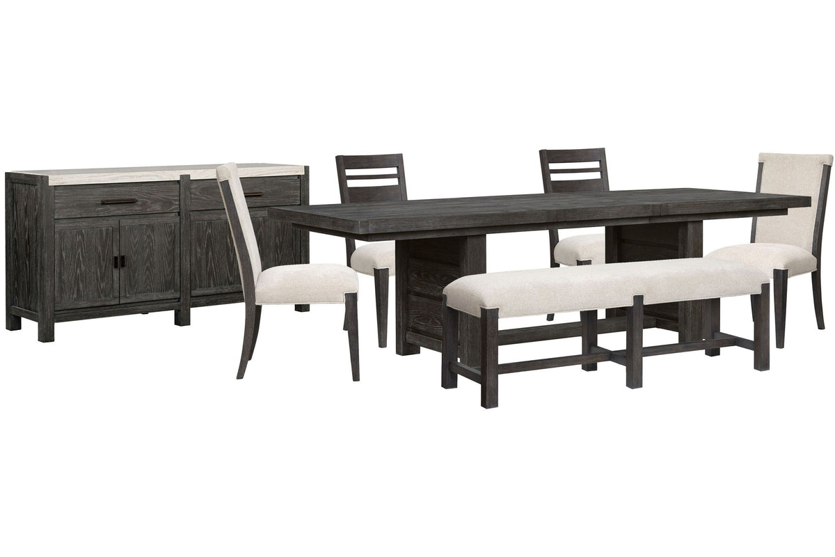 Plum Creek - 7 Piece Extendable Trestle Dining Table Set