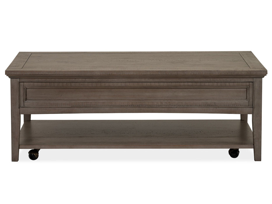 Paxton Place - Rectangular Cocktail Table With Casters - Dovetail Grey