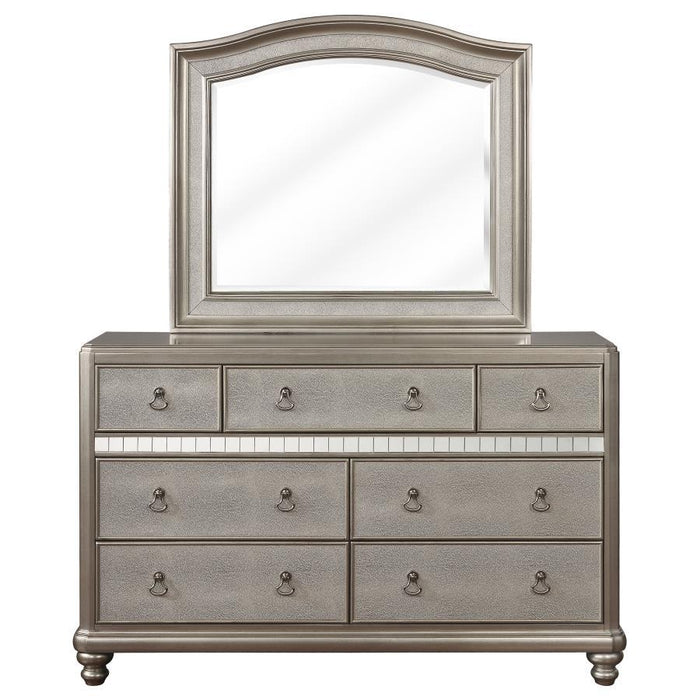 Bling - Game 7-Drawer Dresser With Mirror - Metallic Platinum