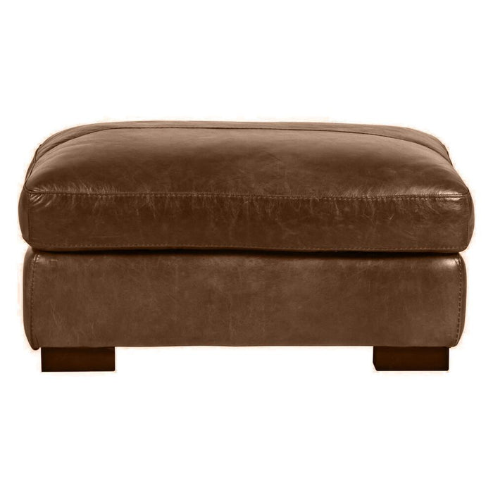 Beckham Chestnut Leather Ottoman