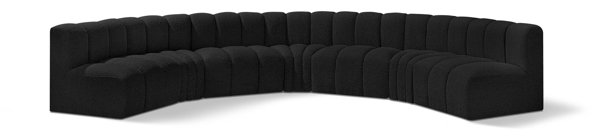 Arc - Boucle Fabric 7 Piece U-Shaped Modular Sofa