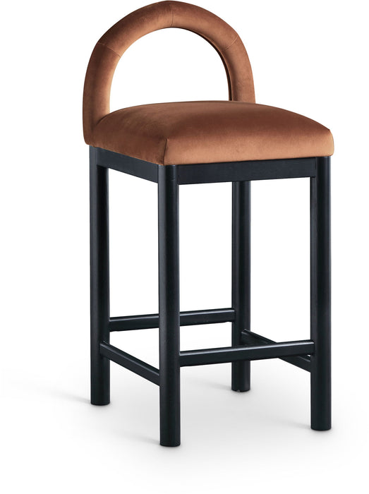 Conrad - Velvet Counter Stool With Black Legs