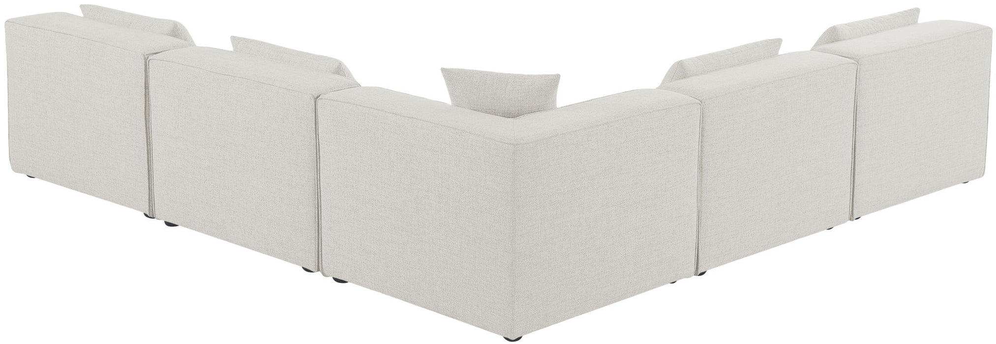 Cube - Linen 5 Piece Modular Corner Armless Sectional