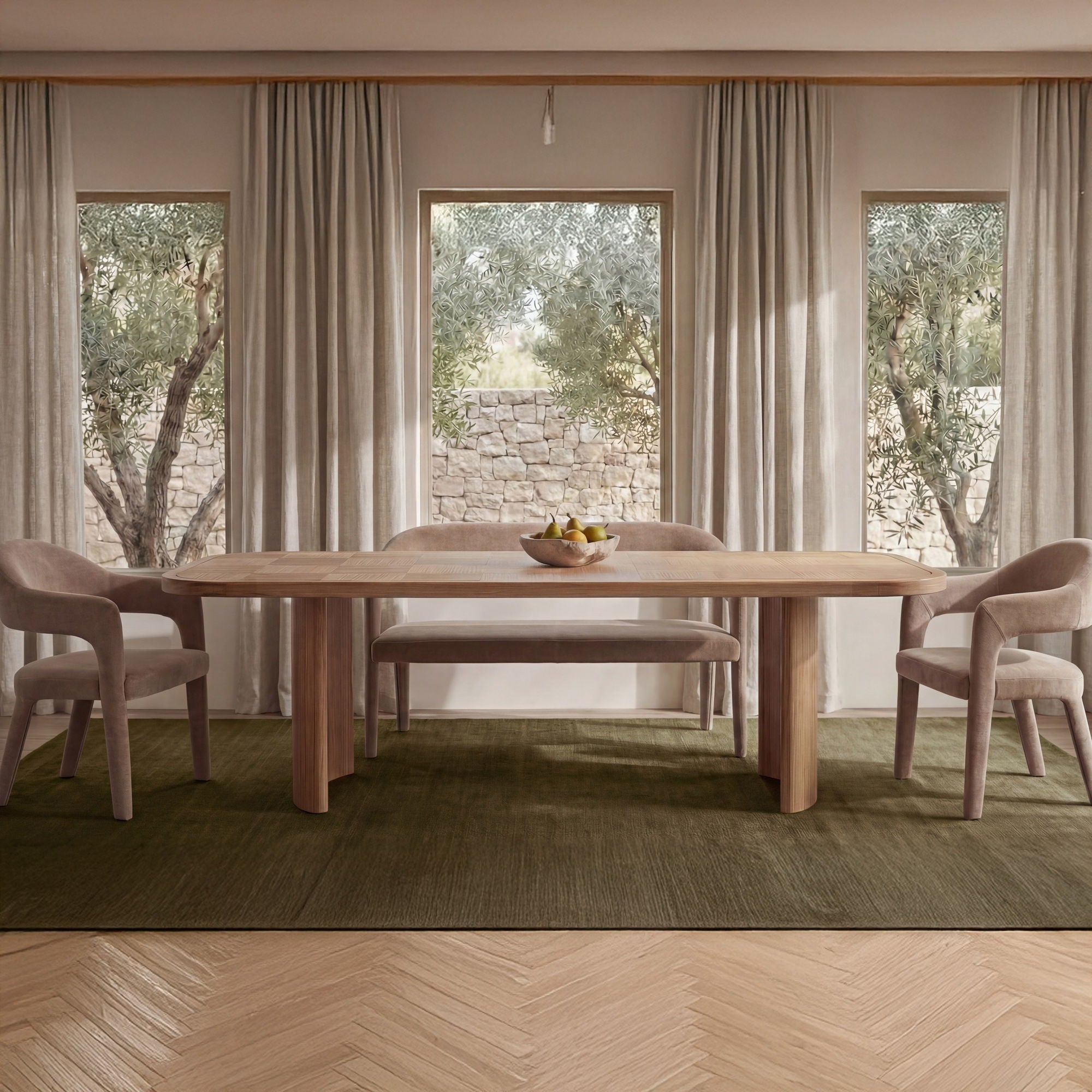 Martens - Dining Bench - Camel / Brown