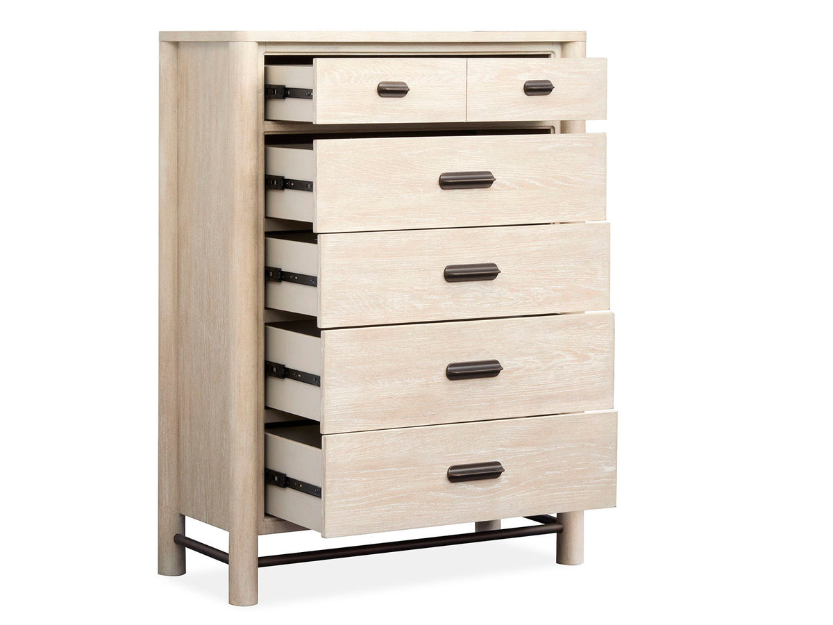 Sunset Cove - Drawer Chest With Metal Stretchers - Sanibel Brown