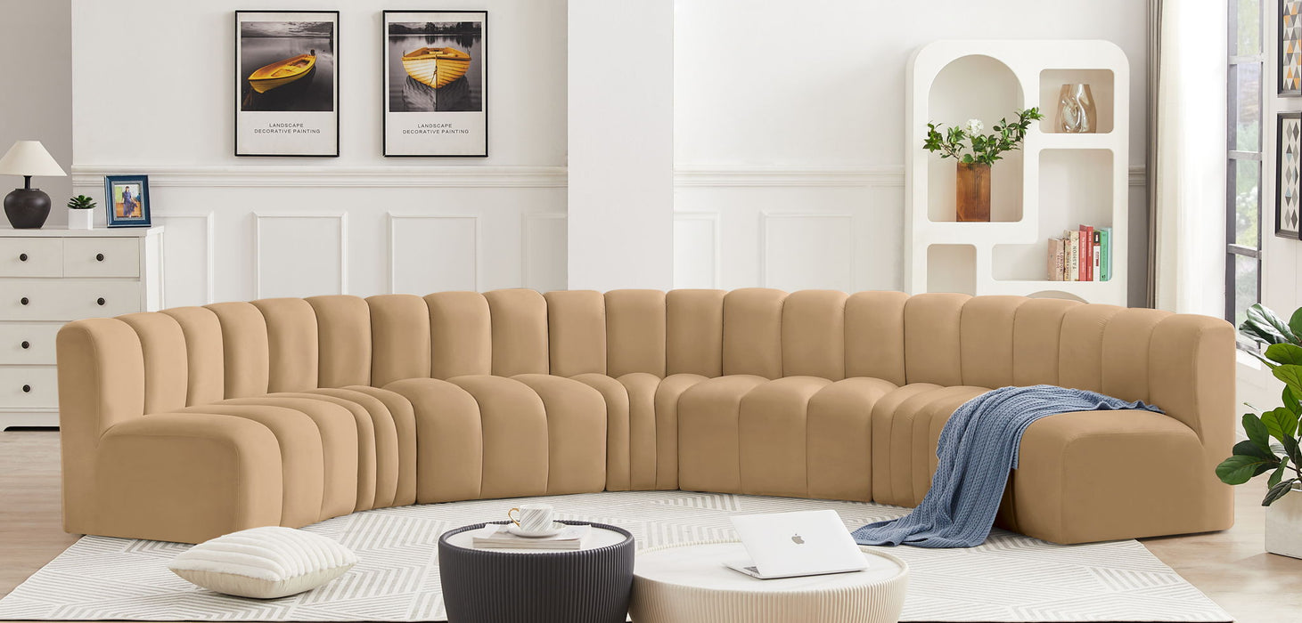 Arc - Velvet 7 Piece U-Shaped Modular Sofa