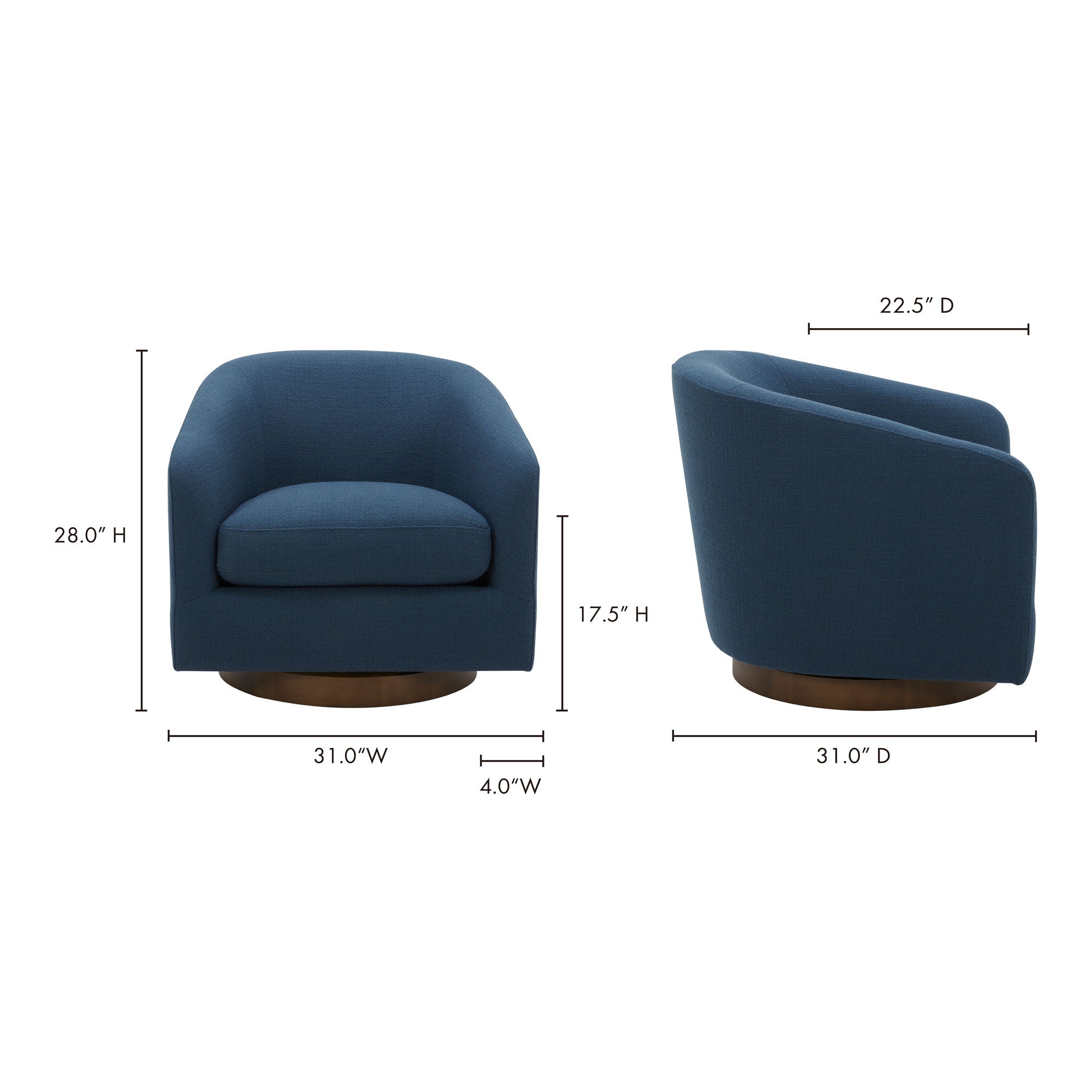 Oscy - Swivel Chair - Dark Atlantic