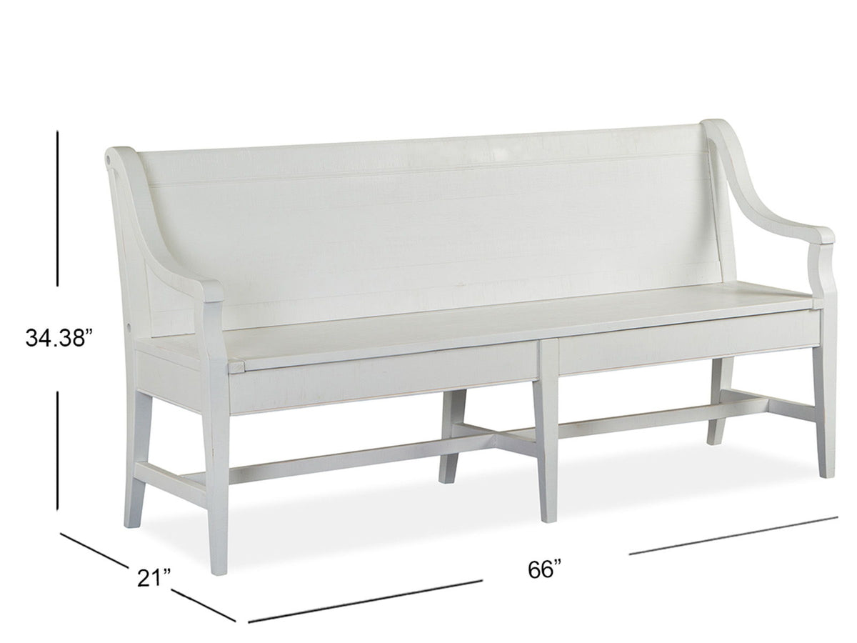 Heron Cove - Bench With Back - Chalk White