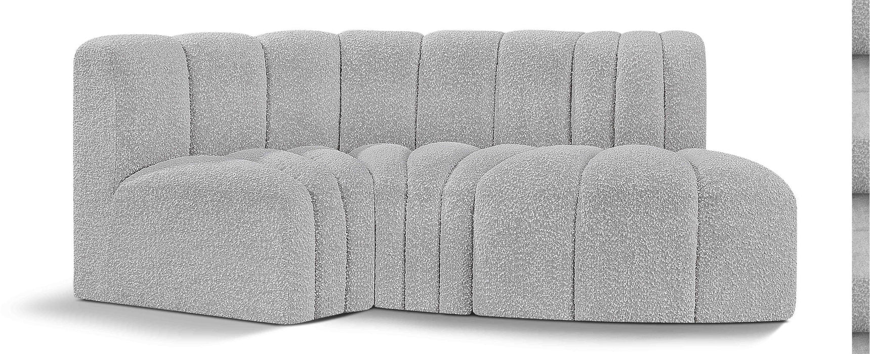 Arc - Boucle Fabric 3 Piece Modular L-Shaped Sofa