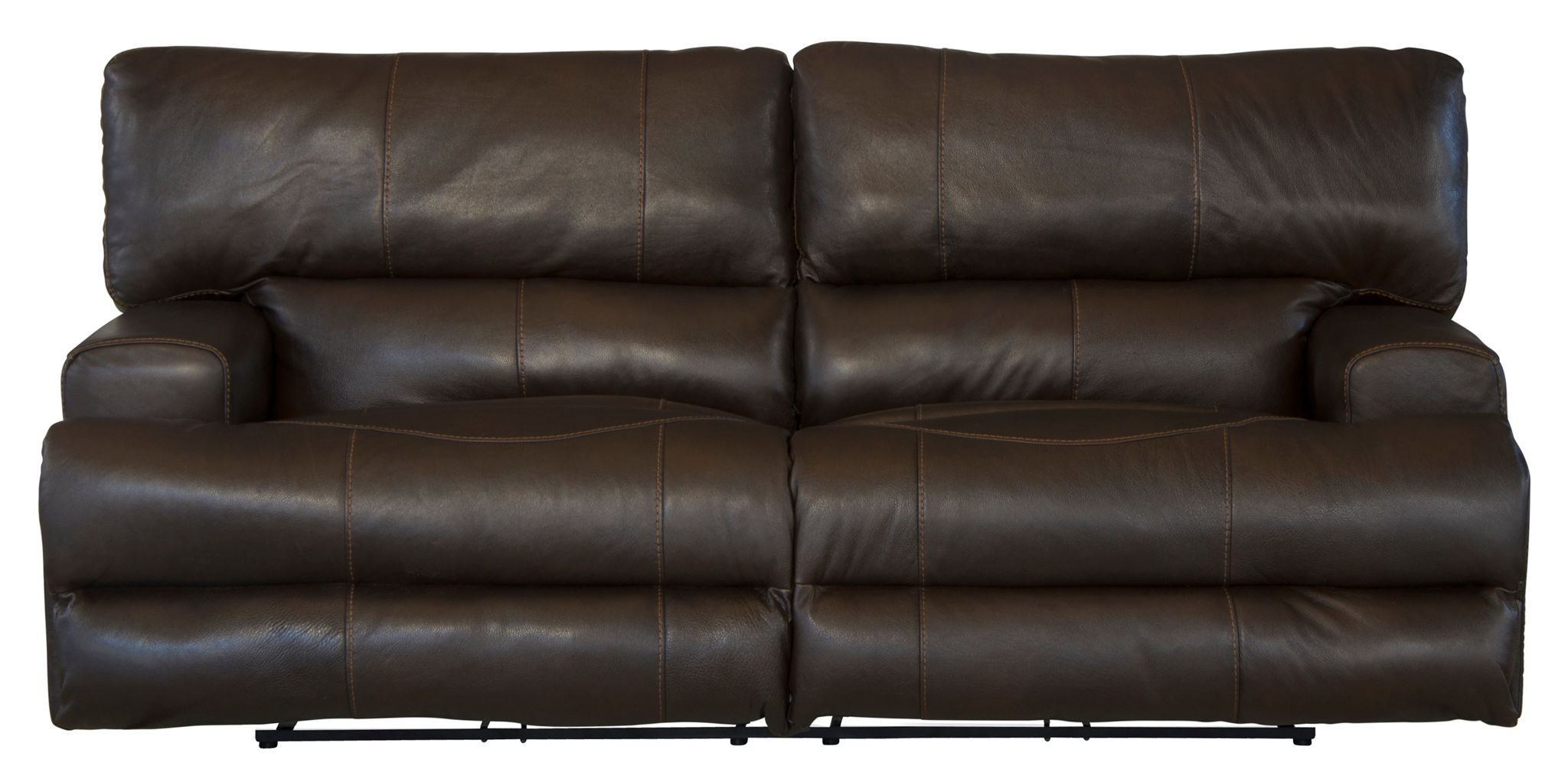 Wembley - Italian Leather Match Power Lay Flat Reclining Sofa With Power Adjustable Headrest & Lumbar - Chocolate