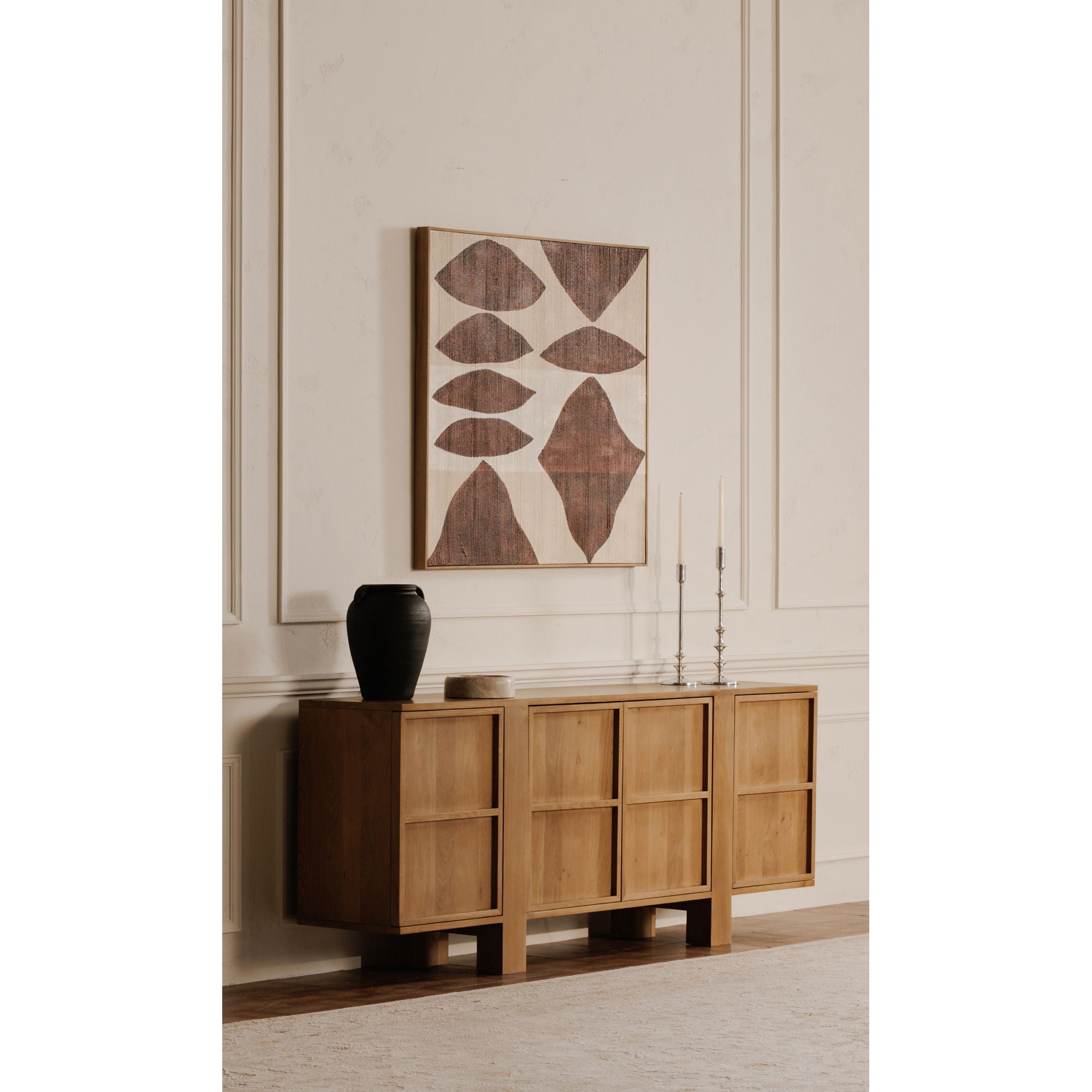 Amada - Framed Painting - Beige
