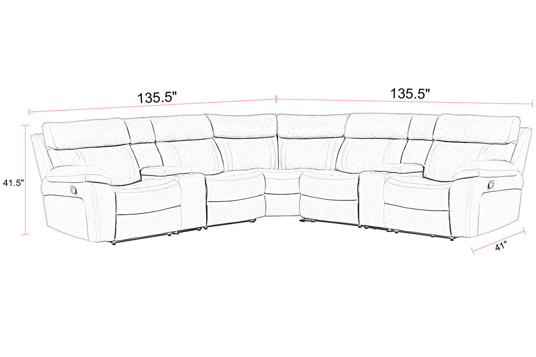 Theon - Modular Manual Reclining Sectional And Entertainment Console