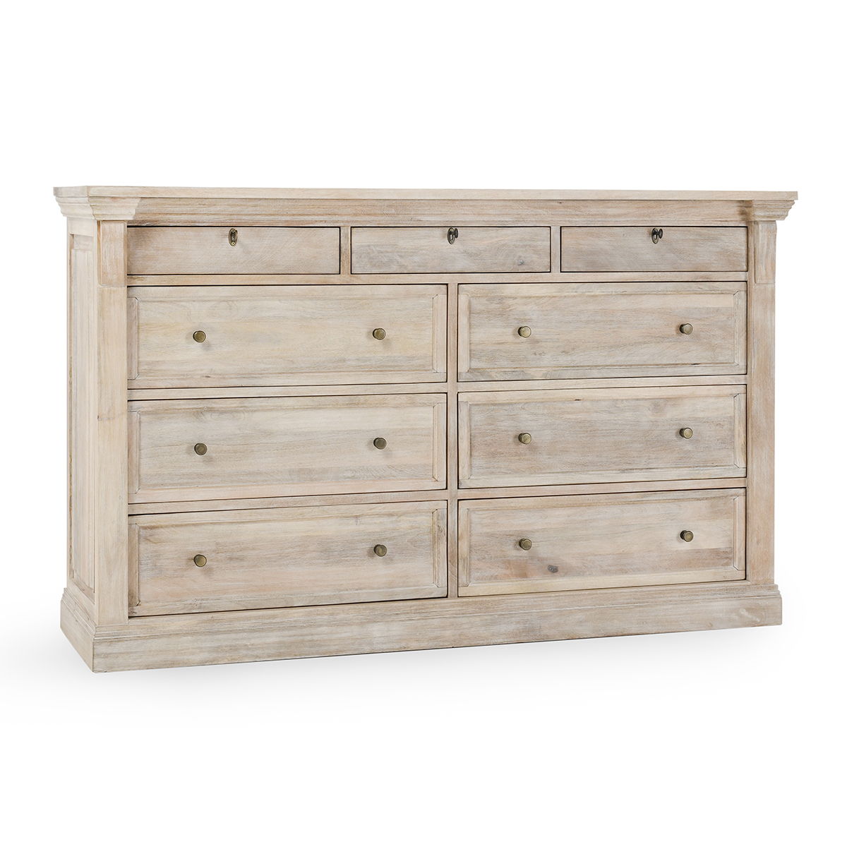 Adelaide - 9 Drawer Dresser - Natural Cream Wash