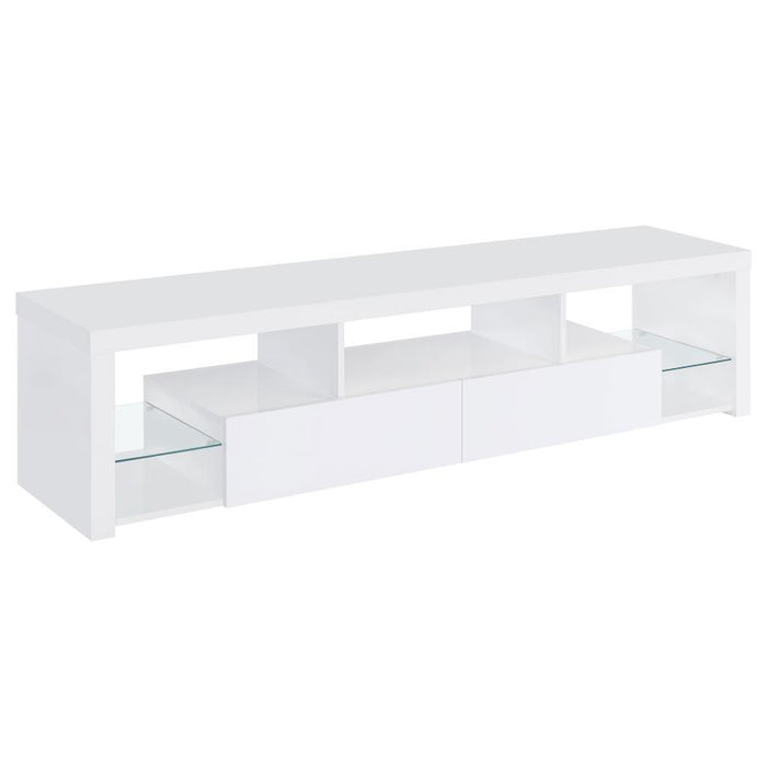 Jude - 2-Drawer Engineered Wood TV Stand - High Gloss White