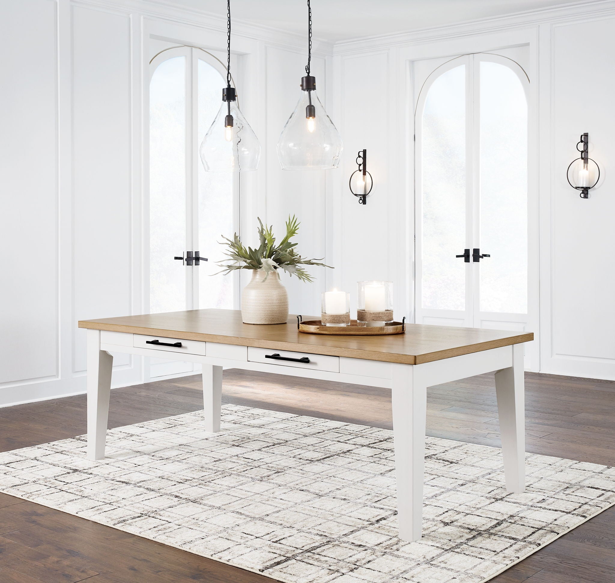 Ashbryn - Rectangular Dining Room Table - White / Natural