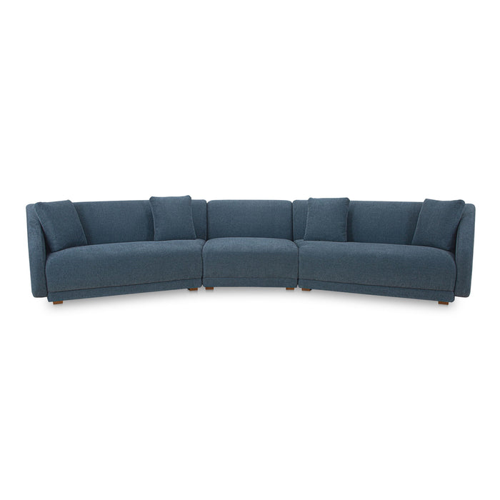 Fraser - 3 Piece Modular Sectional With Slipper - Deep Blue