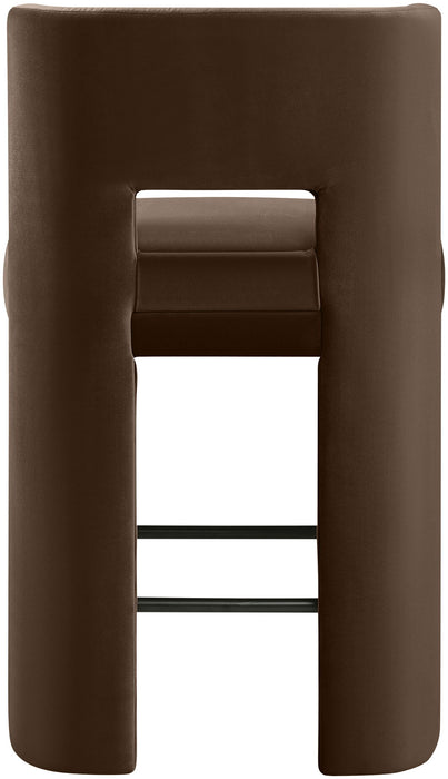 Zuno - Velvet Performance Fabric Upholstered Counter Stool (Set of 2)