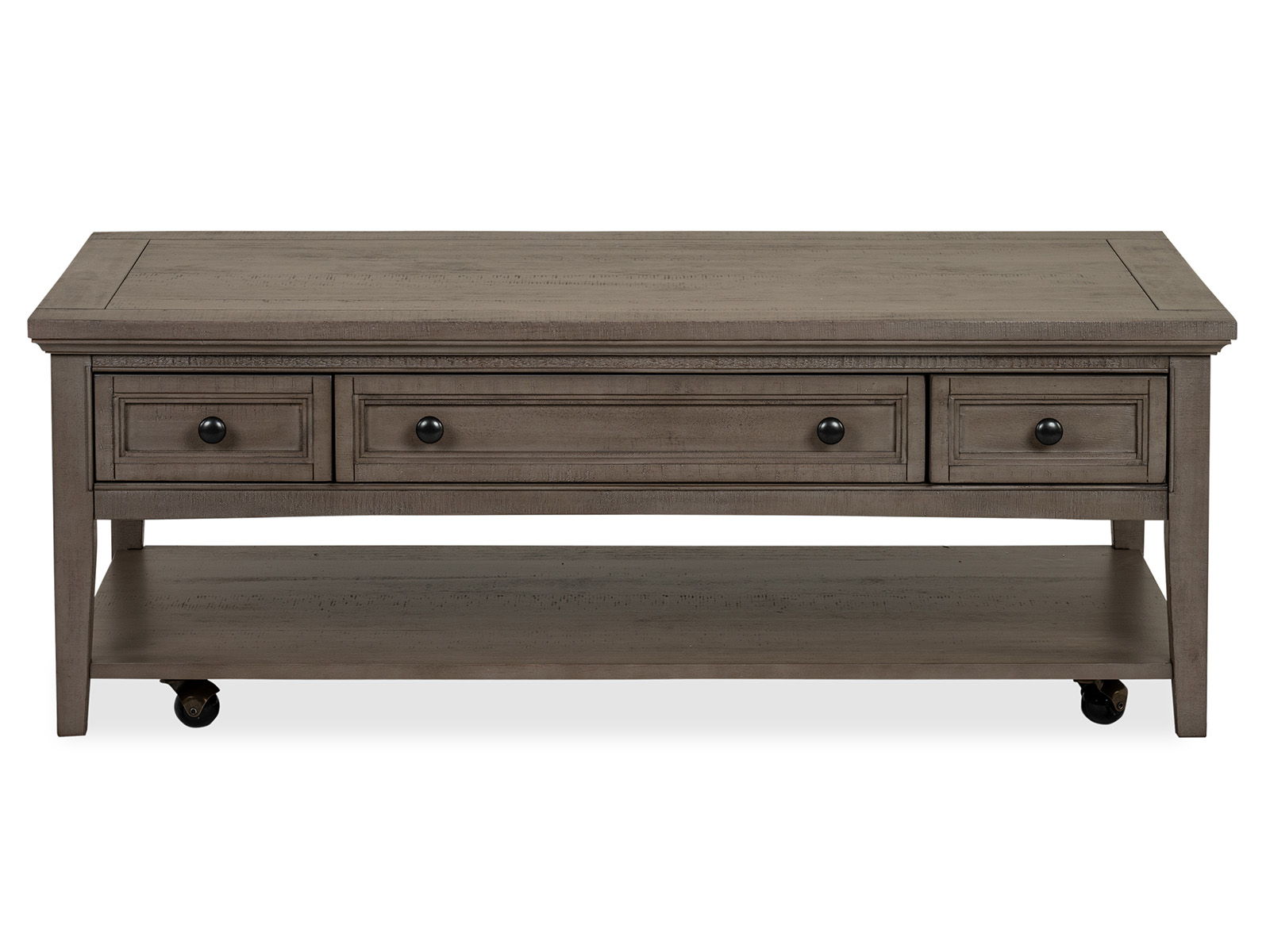 Paxton Place - Rectangular Cocktail Table With Casters - Dovetail Gray