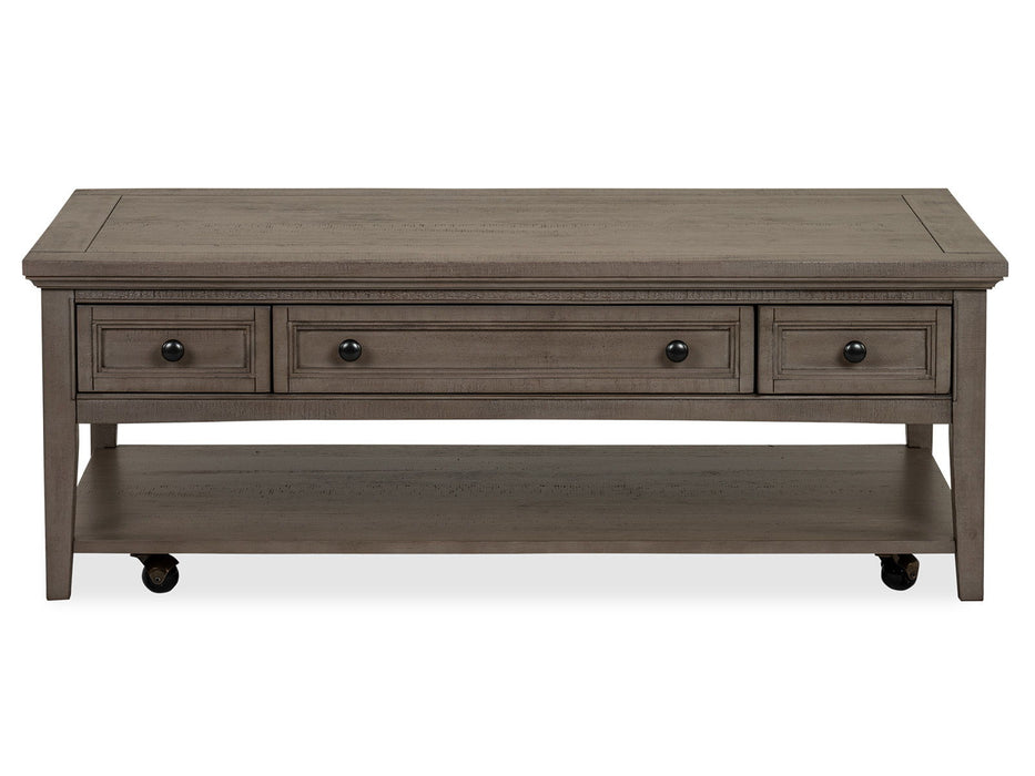 Paxton Place - Rectangular Cocktail Table With Casters - Dovetail Grey