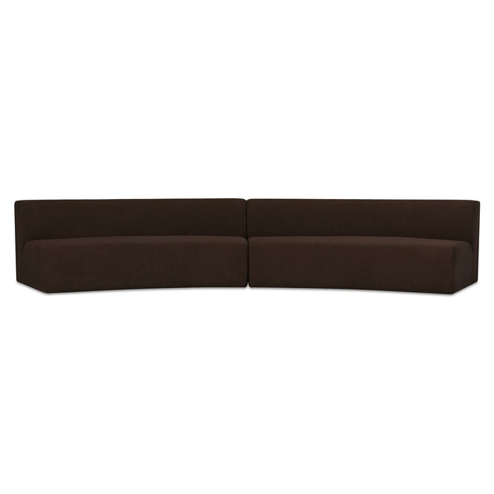 Naomi - 2 Piece Concave Modular Sectional - Dark Brown
