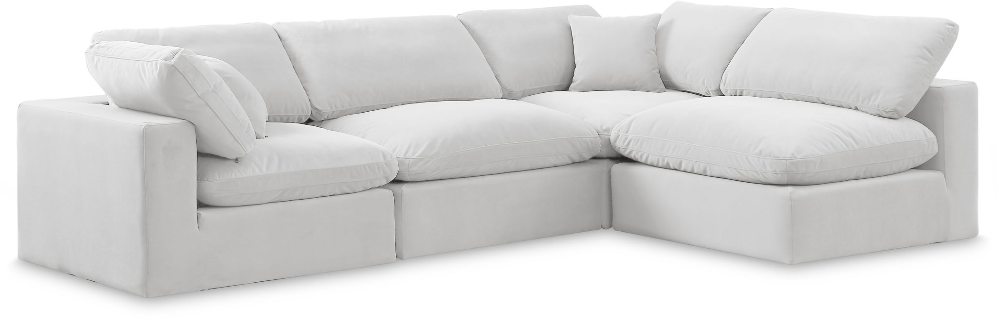 Comfy - 4 Piece Velvet Modular Armless Sectional