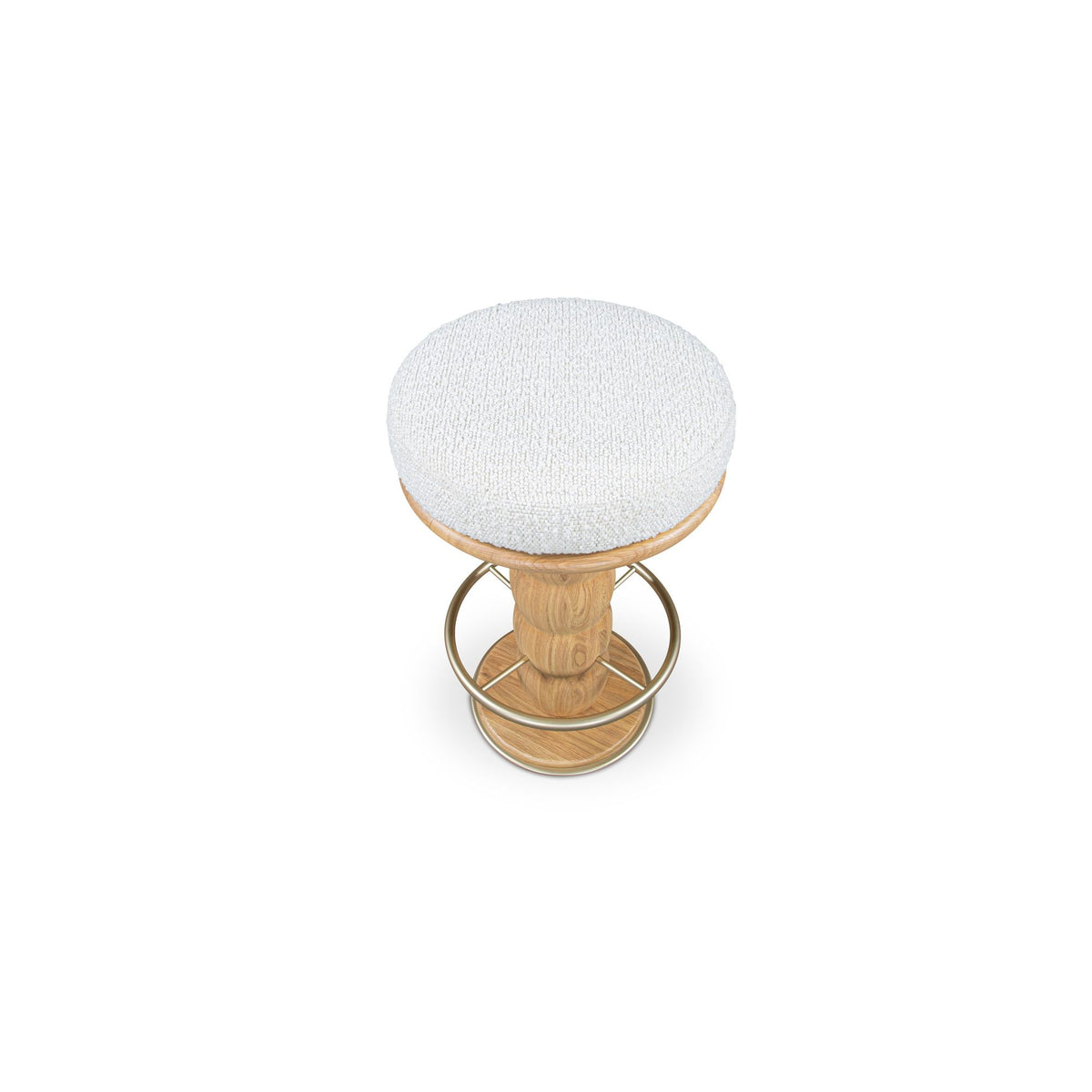 Nio - Swivel Counter Stool - White Mist / Light Brown