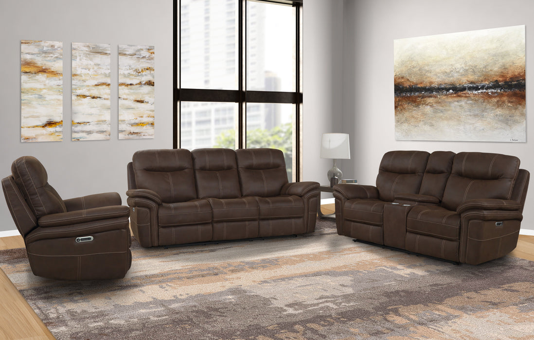 Mason - Power Reclining Sofa Loveseat And Recliner - Dark Kahlua