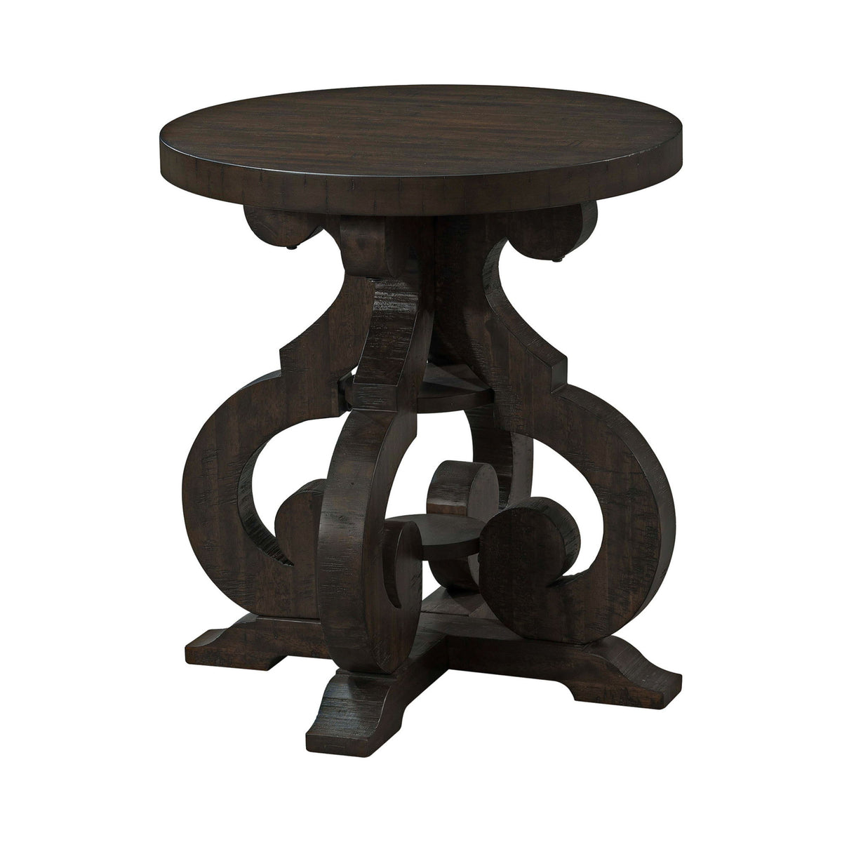 Stone - End Table With PU Base - Dark Walnut