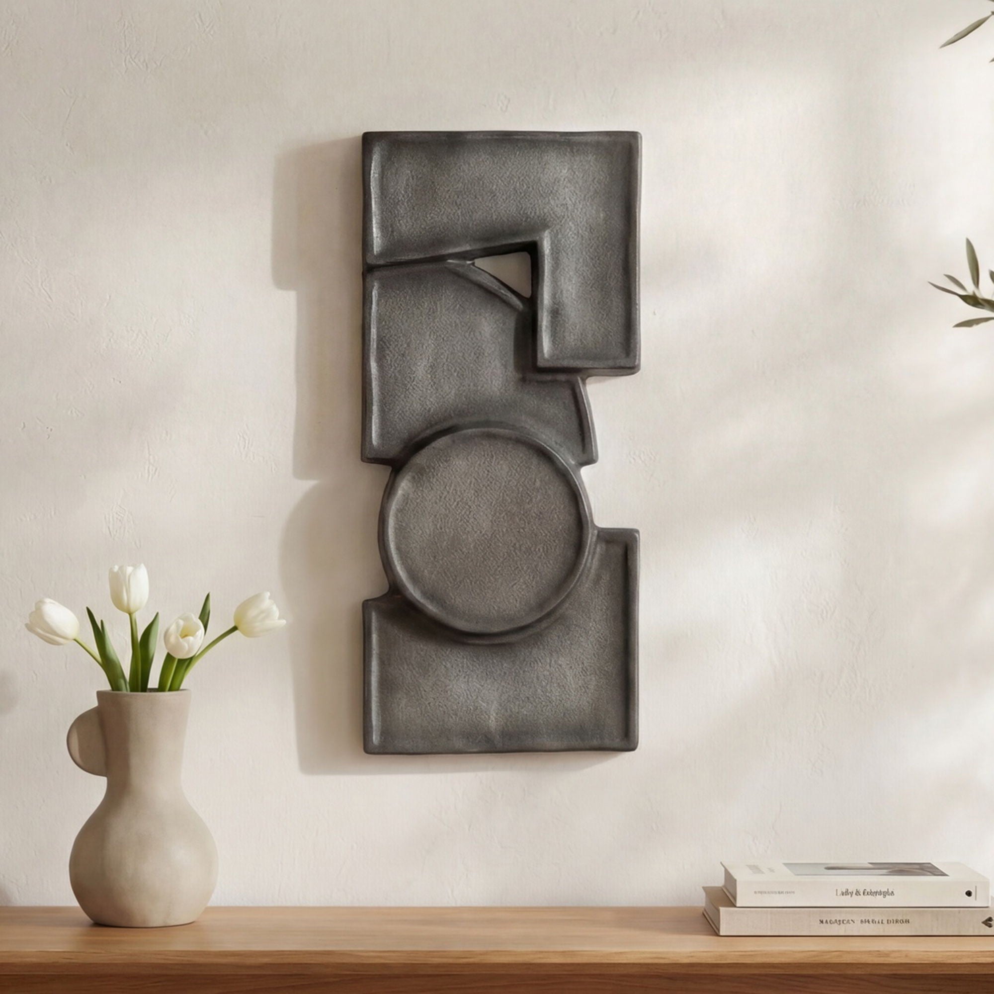 Teo - Wall Sculpture - Charcoal