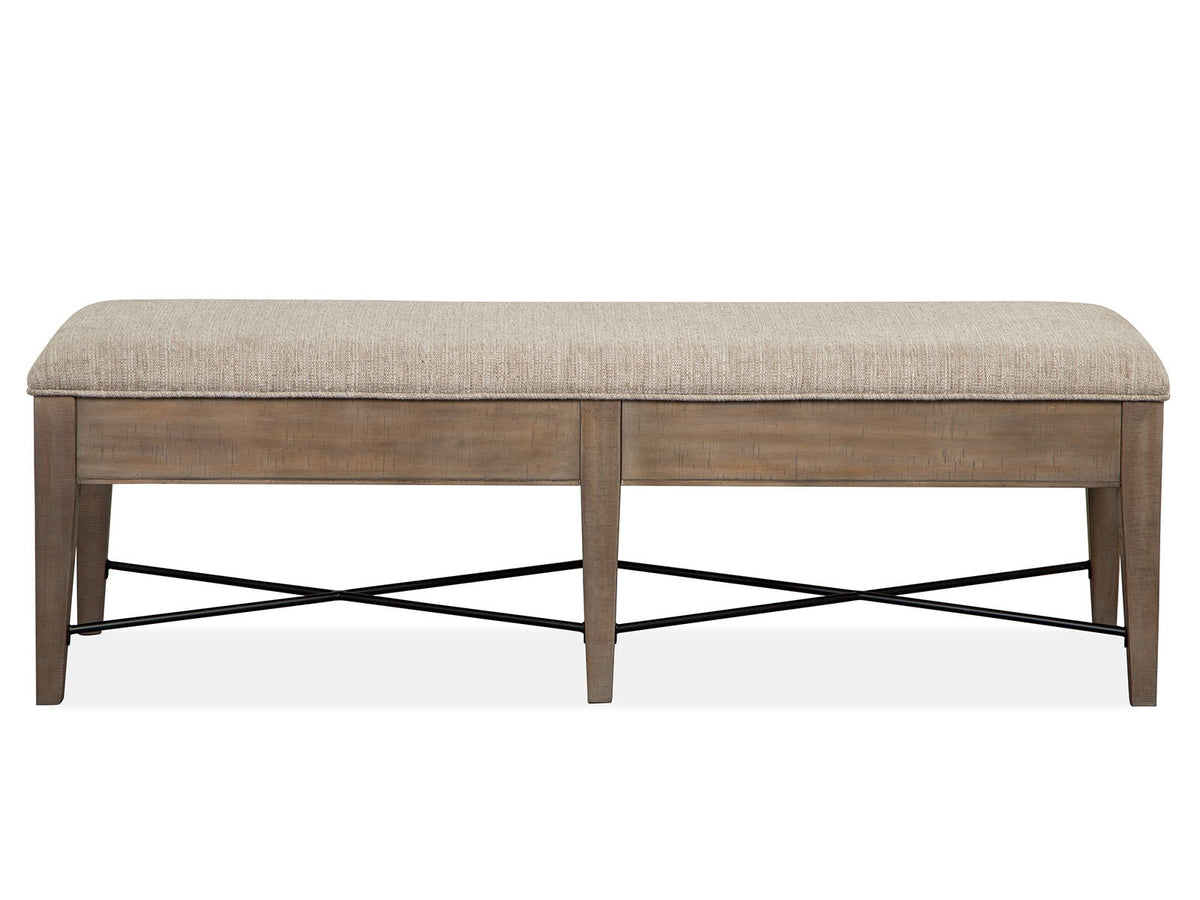 Paxton Place - Bench With Upholstered Seat - Dovetail Gray