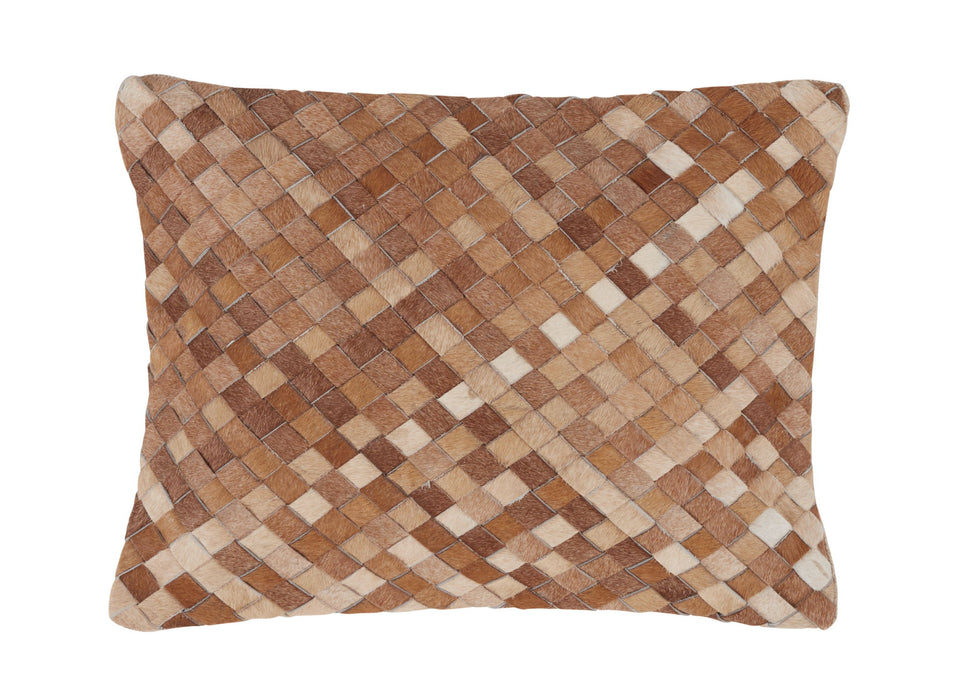 Melange - ML Bradley Hide Le Pillow - Brown