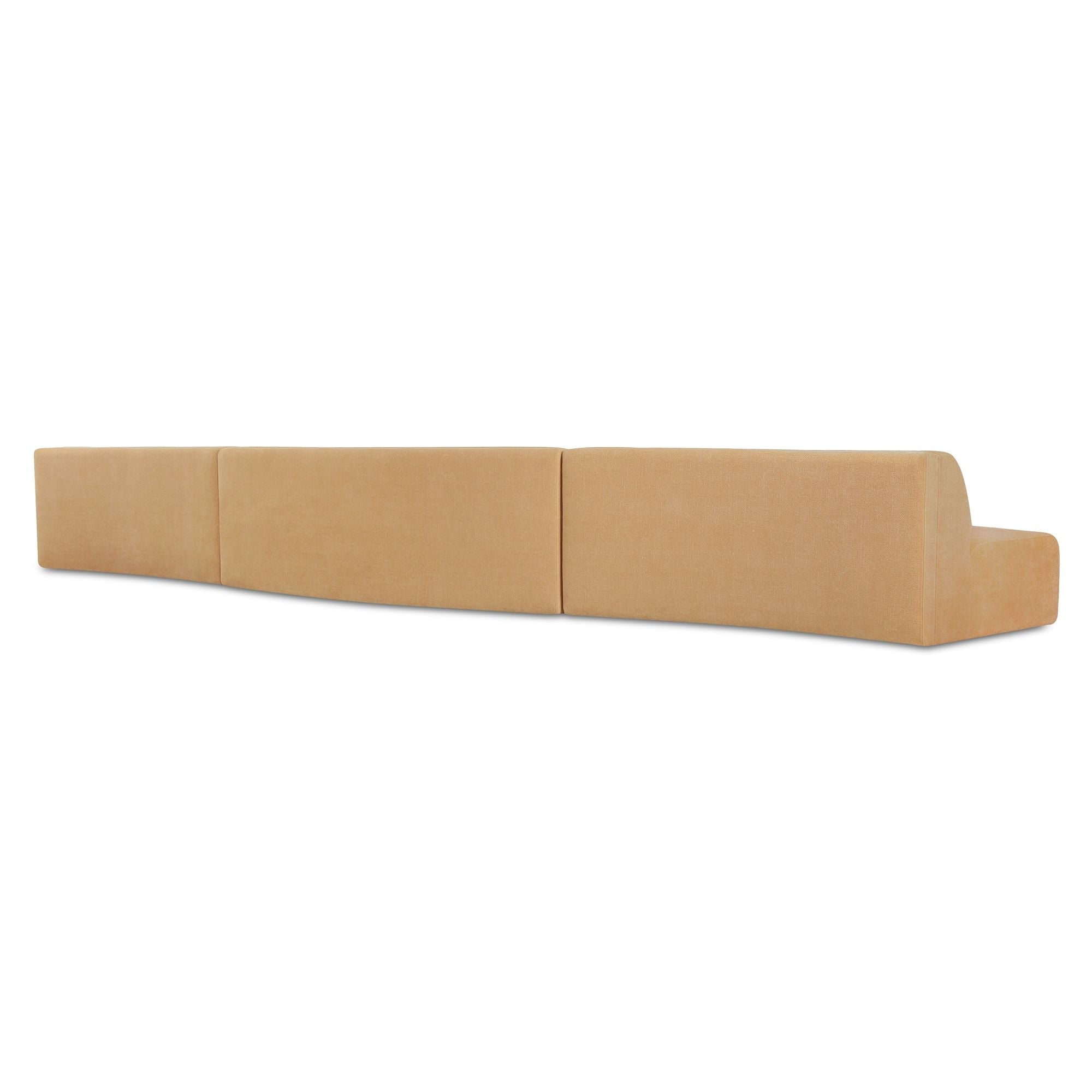 Naomi - 3 Piece Wave Modular Sectional - Golden Yellow